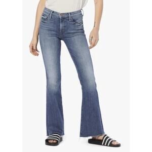 Mother Weekender Fray Jeans Hop On Hop Off Stretch Flare Capsule Staple Vacation